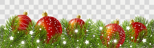 Kerstboomgrens met vakantiedecor stock illustratie Kerstboomgrens met vakantiedecor stock illustratie