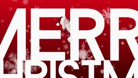 Kerstman die rond vrolijke Kerstmis op feestelijke achtergrond gluren stock videobeelden Kerstman die rond vrolijke Kerstmis op feestelijke achtergrond gluren stock videobeelden