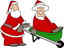 Kerstman en Mevr. Claus die rond spelen vector illustratie Kerstman en Mevr. Claus die rond spelen vector illustratie