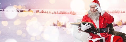 Kerstman met de Winterlandschap vector illustratie Kerstman met de Winterlandschap vector illustratie