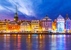 Kerstmis en Nieuwjaar in Stockholm, Zweden royalty-vrije stock afbeelding Kerstmis en Nieuwjaar in Stockholm, Zweden royalty-vrije stock afbeelding