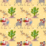 Kerstmis naadloos patroon met Kerstman op kameel vector illustratie Kerstmis naadloos patroon met Kerstman op kameel vector illustratie