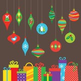 Kerstmisornamenten en Giften stock illustratie Kerstmisornamenten en Giften stock illustratie