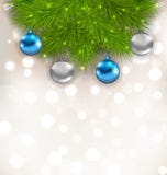 Kerstmissamenstelling met spartakken en glasballen Stock Foto Kerstmissamenstelling met spartakken en glasballen Stock Foto