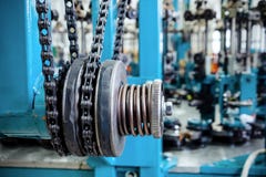 Kettingoverbrenging, aandrijvingselement van vlechtenmachine royalty-vrije stock afbeelding Kettingoverbrenging, aandrijvingselement van vlechtenmachine royalty-vrije stock afbeelding