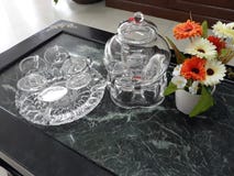Kettle set with glass. stock photo Kettle set with glass. stock photo