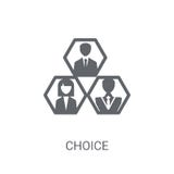 Keuspictogram Het in concept van het Keusembleem op witte achtergrond van stock illustratie Keuspictogram Het in concept van het Keusembleem op witte achtergrond van stock illustratie
