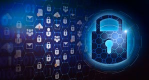 Key lock security system abstract technology world digital link cyber security on hi tech Dark blue background royalty free illustration Key lock security system abstract technology world digital link cyber security on hi tech Dark blue background royalty free illustration