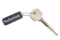 Key With Label Solution Stock Photos