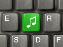 Keyboard With Music Key Stock Photo Keyboard With Music Key Stock Photo