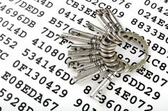 Keys On A Sheet With Encrypted Data Royalty Free Stock Image Keys On A Sheet With Encrypted Data Royalty Free Stock Image