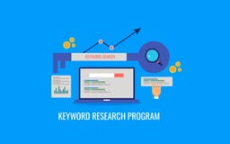 Keyword research program, search engine optimization, seo ranking, data analysis. Flat design vector banner. vector illustration Keyword research program, search engine optimization, seo ranking, data analysis. Flat design vector banner. vector illustration