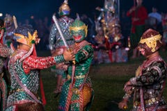 Khon Ramakien or Ramayana drama dancing stock image Khon Ramakien or Ramayana drama dancing stock image