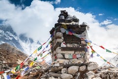 KHUMBU VALLEY, NEPAL, 28 APRIL 2013 -Memorial royalty free stock image KHUMBU VALLEY, NEPAL, 28 APRIL 2013 -Memorial royalty free stock image