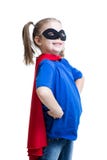 Kid girl dressed as superman or superhero stock photography Kid girl dressed as superman or superhero stock photography