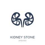 Kidney stone disease icon. Trendy flat vector Kidney stone disease icon on white background from Diseases collection vector illustration Kidney stone disease icon. Trendy flat vector Kidney stone disease icon on white background from Diseases collection vector illustration