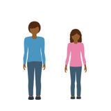 Kids character boy and girl dark skin color and brown hair vector illustration Kids character boy and girl dark skin color and brown hair vector illustration
