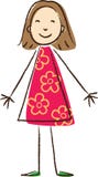 Kids Drawing. Girl vector illustration Kids Drawing. Girl vector illustration