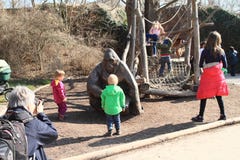 Kids and gorilla Royalty Free Stock Photography Kids and gorilla Royalty Free Stock Photography