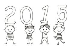 Kids and 2015. Illustration of cute kids and 2015 vector illustration Kids and 2015. Illustration of cute kids and 2015 vector illustration
