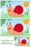 Kids puzzle comparing differences - Snail Stock Photo Kids puzzle comparing differences - Snail Stock Photo