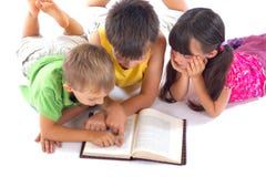 Kids reading a book