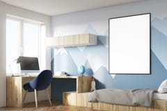 Kids room with poster and mountain corner vector illustration Kids room with poster and mountain corner vector illustration