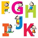 Kids With Letters F-k Royalty Free Stock Images