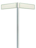 Kierunków drogowi znaki, dwa pustego pustego kierunkowskazu signages, odosobniona kierunkowa pobocza guidepost pointeru bielu kop Zdjęcia Royalty Free Kierunków drogowi znaki, dwa pustego pustego kierunkowskazu signages, odosobniona kierunkowa pobocza guidepost pointeru bielu kop Zdjęcia Royalty Free