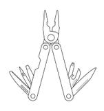 Kieszeniowy multitool kontur royalty ilustracja Kieszeniowy multitool kontur royalty ilustracja