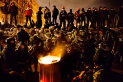 KIEV, UKRAINE - January 24, 2014: Mass anti-government protests Royalty Free Stock Photos KIEV, UKRAINE - January 24, 2014: Mass anti-government protests Royalty Free Stock Photos