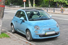 Kiev, Ukraine - 20 JULY,2017: Fiat 500 in the parking place stock photography Kiev, Ukraine - 20 JULY,2017: Fiat 500 in the parking place stock photography
