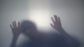 Killed man falling down, victim of murderer, last movement of dead person stock image Killed man falling down, victim of murderer, last movement of dead person stock image