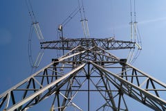 110 kilovoltpowerline transmissiepyloon Stock Foto
