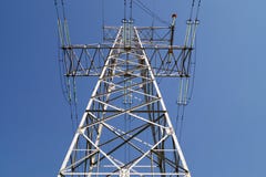 110 kilovoltpowerline transmissiepyloon Stock Afbeelding