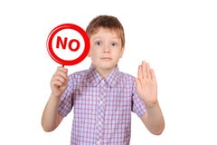 Kind met teken verbieden die, het concept van roken stock foto's Kind met teken verbieden die, het concept van roken stock foto's