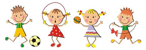 Dansende Kinderen Vector Illustratie - Afbeelding: 56435859