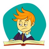 Kinderen in school - de jongen voelt bored stock illustratie Kinderen in school - de jongen voelt bored stock illustratie