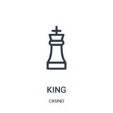 king icon vector from casino collection. Thin line king outline icon vector illustration stock illustration king icon vector from casino collection. Thin line king outline icon vector illustration stock illustration