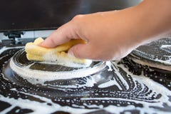 Kitchen cleaning time royalty free stock photography Kitchen cleaning time royalty free stock photography