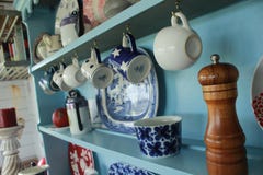 Kitchen closeup details cups mugs Stock Image Kitchen closeup details cups mugs Stock Image