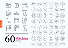 60 kitchen icons. Set of kitchen icons for web or services. 60 design line icons high quality, vector illustration stock illustration 60 kitchen icons. Set of kitchen icons for web or services. 60 design line icons high quality, vector illustration stock illustration