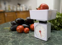 Kitchen Scale And Vegetables Stock Image Kitchen Scale And Vegetables Stock Image