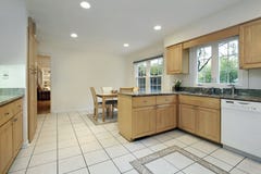Kitchen With Floor Design Stock Images