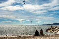 Kite surfer on french riviera in saint raphael, france