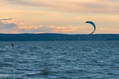 Kiteboarding, neusiedlersee, austria royalty free stock photos Kiteboarding, neusiedlersee, austria royalty free stock photos