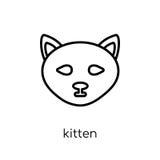 kitten icon. Trendy modern flat linear vector kitten icon on white background from thin line animals collection vector illustration kitten icon. Trendy modern flat linear vector kitten icon on white background from thin line animals collection vector illustration