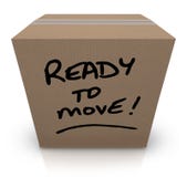 Klaar om de Bewegende Verhuizing van de Doos van het Karton te bewegen stock illustratie Klaar om de Bewegende Verhuizing van de Doos van het Karton te bewegen stock illustratie