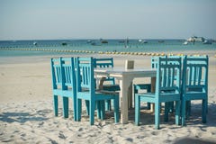 Klaar voor diner bij het strand royalty-vrije stock fotografie Klaar voor diner bij het strand royalty-vrije stock fotografie