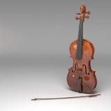 Klassische Violine auf grauem Hintergrund Lizenzfreies Stockfoto Klassische Violine auf grauem Hintergrund Lizenzfreies Stockfoto